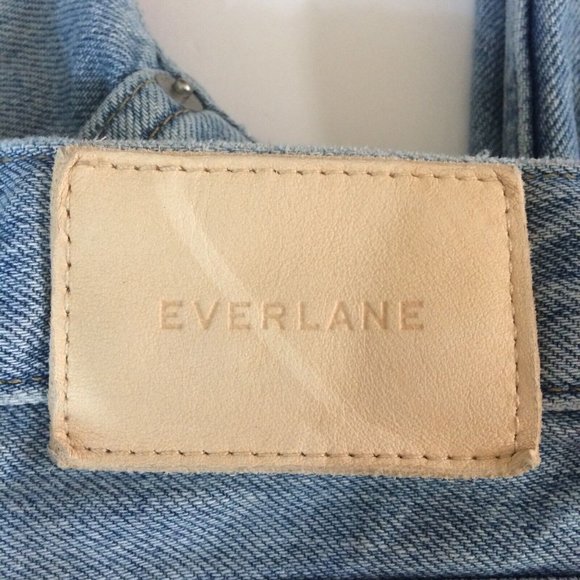Everlane Womens The Cheeky Jeans Button Fly High Rise Light Wash Straight Sz 31 - Picture 8 of 10